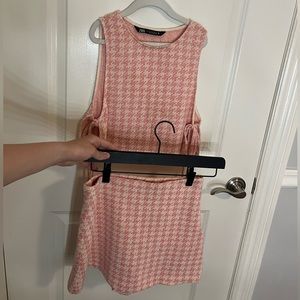 Zara Pink and White Gingham Matching Tank and Skort Set